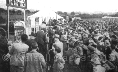 The crowds around the boomakers stands on Easter Monday 1946.